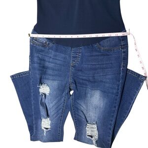 SONG maternity Jeans WOMEN Blue Jegging panel Cotton blend Stretch belly size L